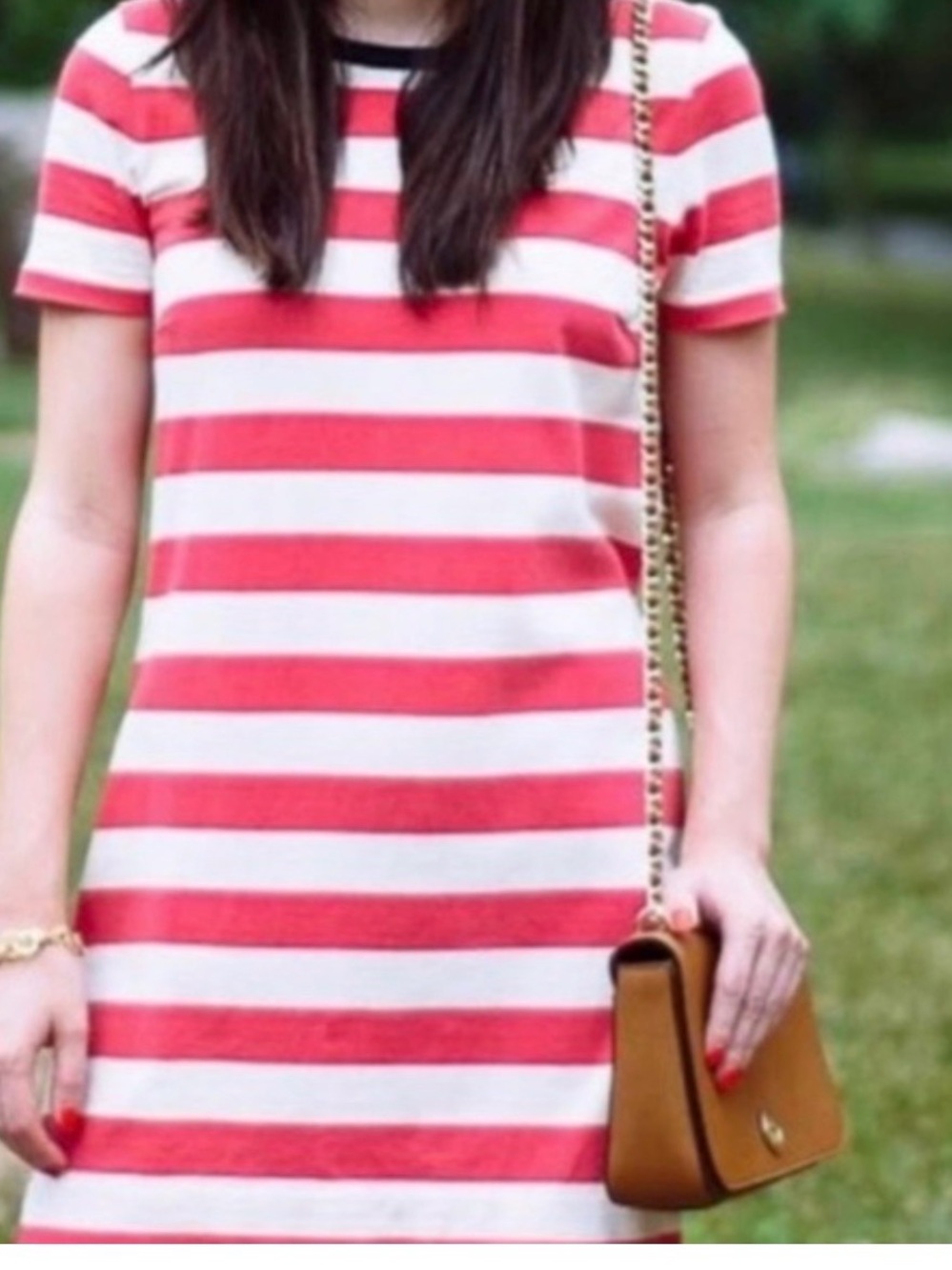 JCREW  Striped Navy Blue Trim Cotton Tunic  dress M